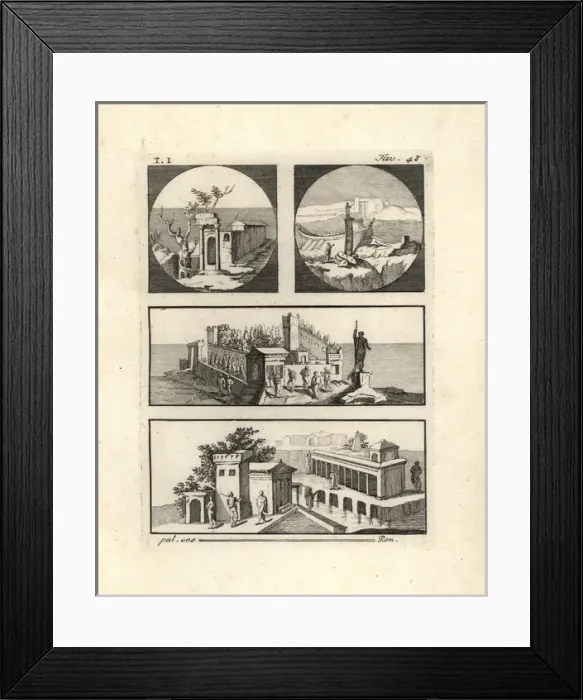 Framed Print : Vignettes from walls in rooms in Pompeii Framed Print : Vignettes from walls in rooms in Pompeii