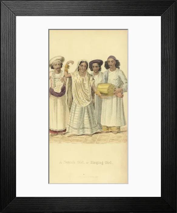 Framed Print : Nautch girl or singing girl, Bengal, India Framed Print : Nautch girl or singing girl, Bengal, India