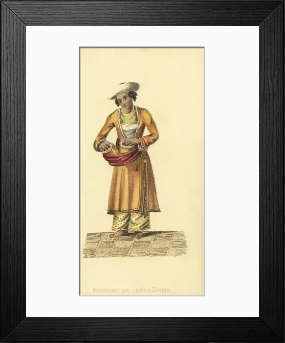 Framed Print : Indian musician with tabla drums Framed Print : Indian musician with tabla drums