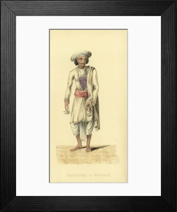 Framed Print : Barburdar or Indian steward Framed Print : Barburdar or Indian steward