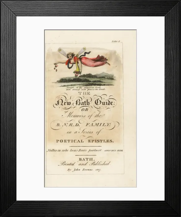 Framed Print : Calligraphic title page with vignette of the goddess Hebe