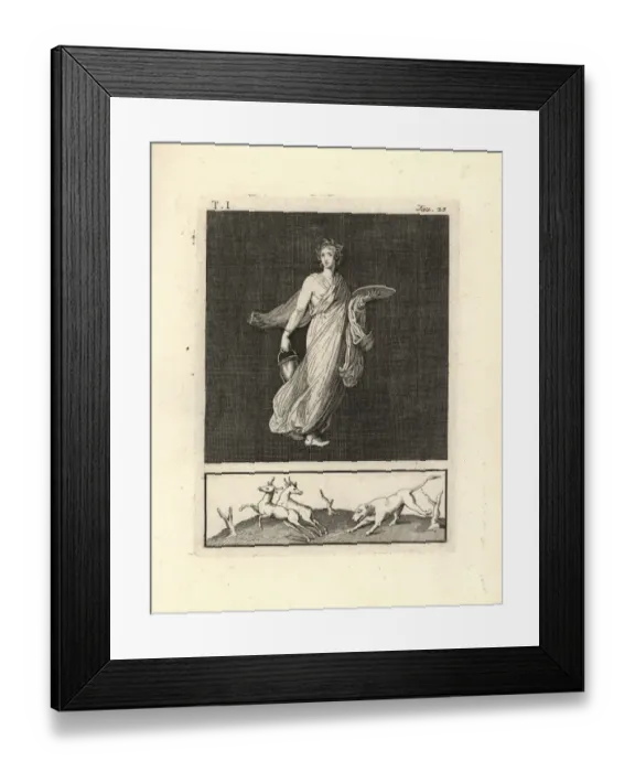Framed Print : Cernophores dancer with basket, plate, crown Framed Print : Cernophores dancer with basket, plate, crown