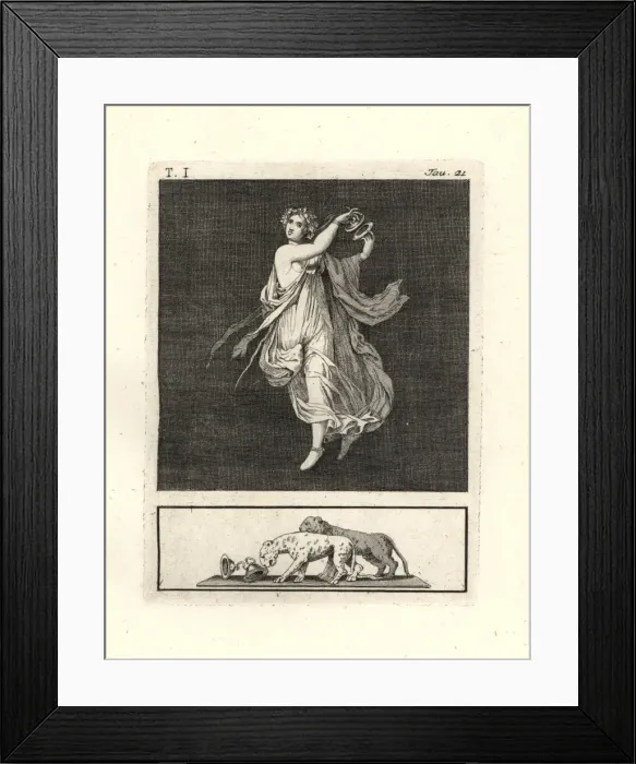 Framed Print : Bacchant dancer striking cymbals together Framed Print : Bacchant dancer striking cymbals together
