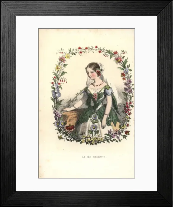 Framed Print : The fairy floret within a garland of flowers Framed Print : The fairy floret within a garland of flowers
