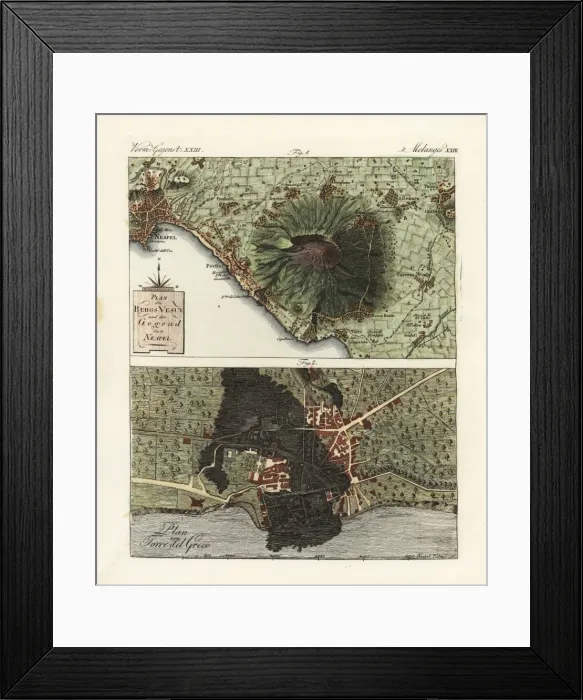 Framed Print : Plan of the volcano Mt Vesuvius after an eruption Framed Print : Plan of the volcano Mt Vesuvius after an eruption