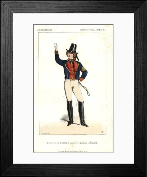 Framed Print : Boisselot as Cyprien in Les Postillons de Crevecoeur Framed Print : Boisselot as Cyprien in Les Postillons de Crevecoeur