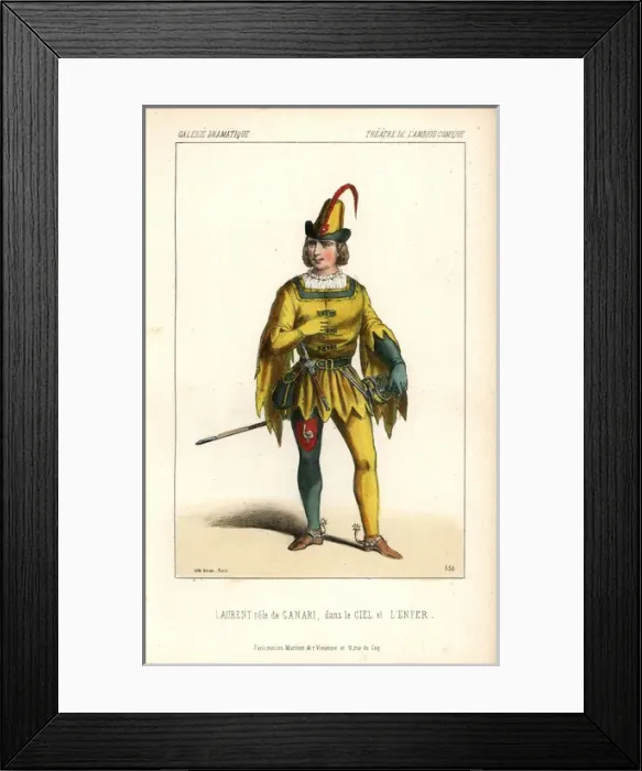 Framed Print : Laurent as Canari in Le Ciel et l Enfer Framed Print : Laurent as Canari in Le Ciel et l Enfer