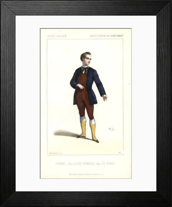 Framed Print : Couderc as Lord Evendale in Le Nabab at the Opera Comique Framed Print : Couderc as Lord Evendale in Le Nabab at the Opera Comique