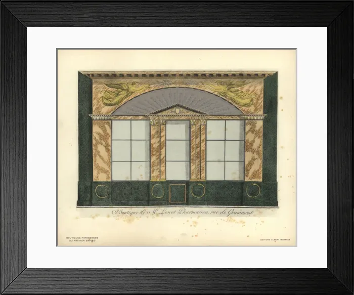Framed Print : Shopfront to Lescots pharmacy, Paris, 1800 Framed Print : Shopfront to Lescots pharmacy, Paris, 1800
