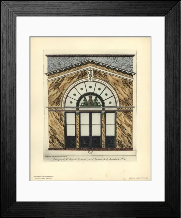 Framed Print : Shopfront to Martins caterers, Paris, circa 1800 Framed Print : Shopfront to Martins caterers, Paris, circa 1800
