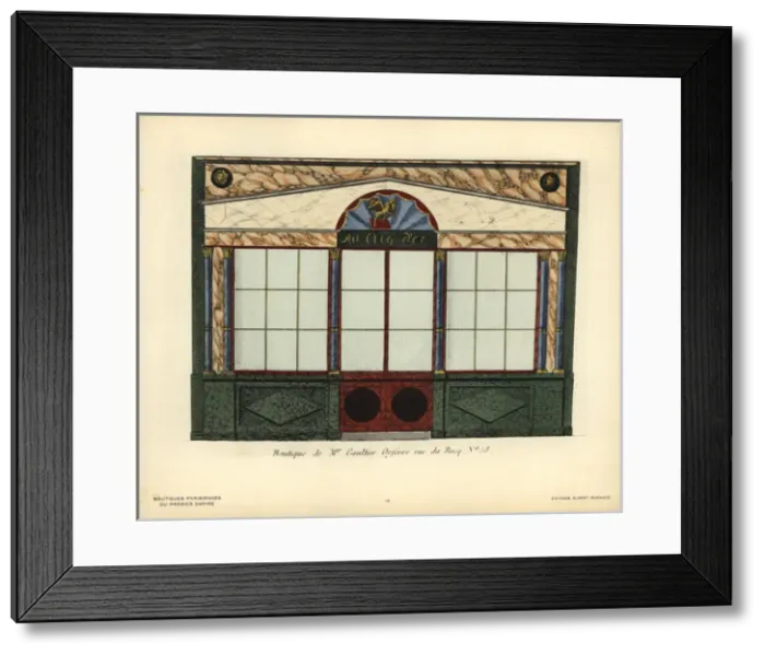 Framed Print : Shopfront of Gaultiers goldsmith, Paris, circa 1800 Framed Print : Shopfront of Gaultiers goldsmith, Paris, circa 1800