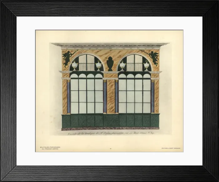 Framed Print : Shopfront of Dufaus pharmacy, Paris, circa 1800 Framed Print : Shopfront of Dufaus pharmacy, Paris, circa 1800