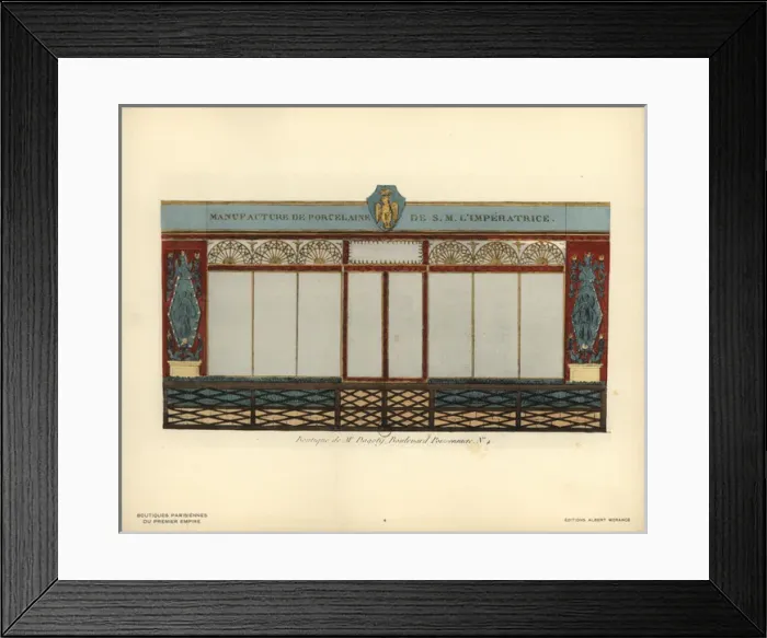Framed Print : Shopfront of Dagotys porcelaine shop, Paris, circa 1800 Framed Print : Shopfront of Dagotys porcelaine shop, Paris, circa 1800