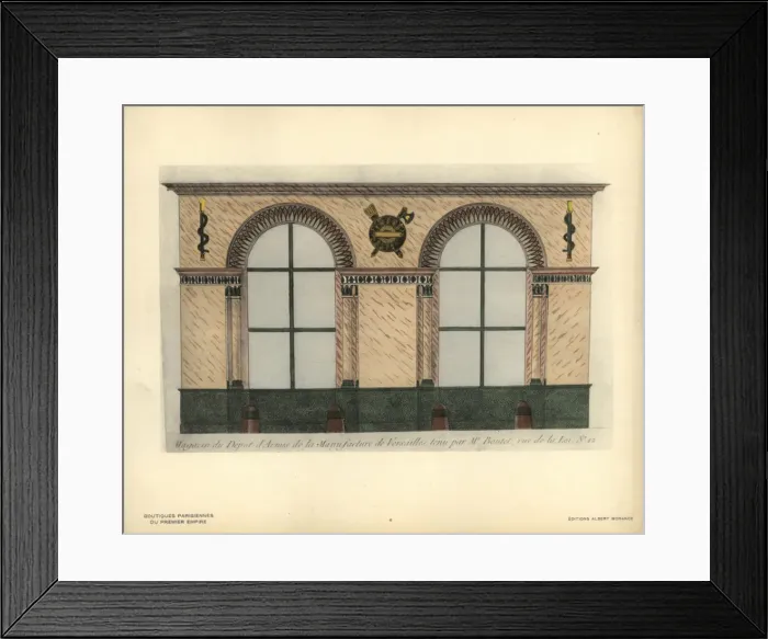 Framed Print : Shopfront to Boutets weapons store, Paris, circa 1800s Framed Print : Shopfront to Boutets weapons store, Paris, circa 1800s