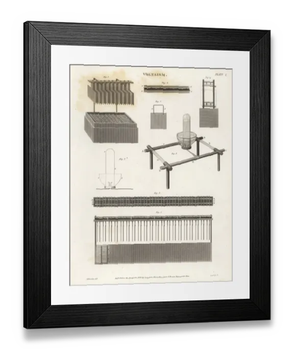 Framed Print : Voltaism, chemical equipment to generate electricity Framed Print : Voltaism, chemical equipment to generate electricity