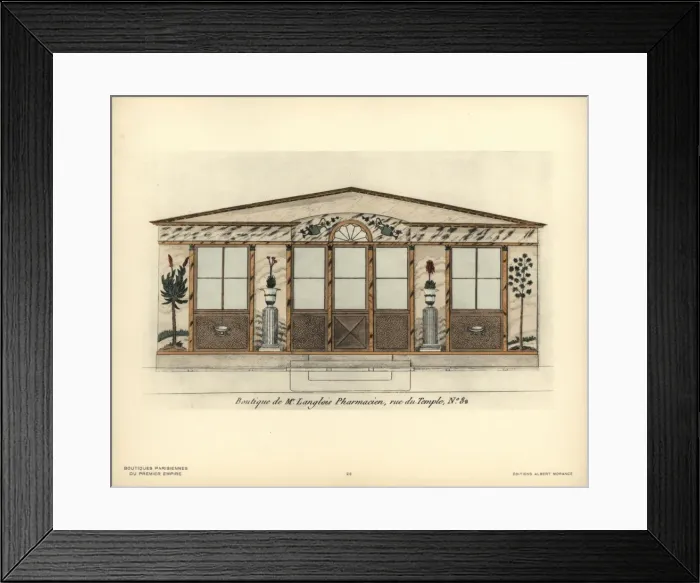 Framed Print : Shopfront of Langloiss pharmacy, Paris, circa 1800 Framed Print : Shopfront of Langloiss pharmacy, Paris, circa 1800