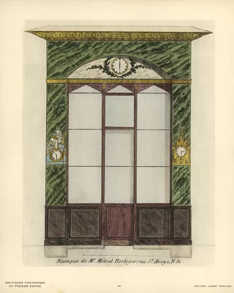 Shopfront of Metrals clockmaker, Paris, circa 1800