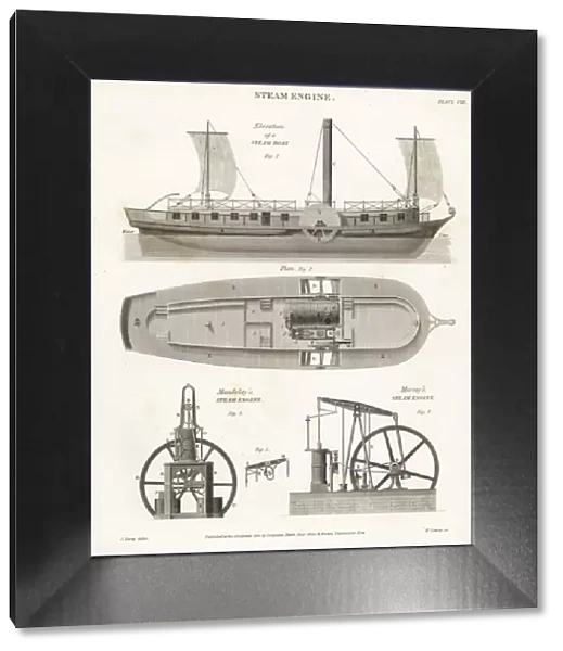 Steam boat, Maudslays and Murrays steam engine