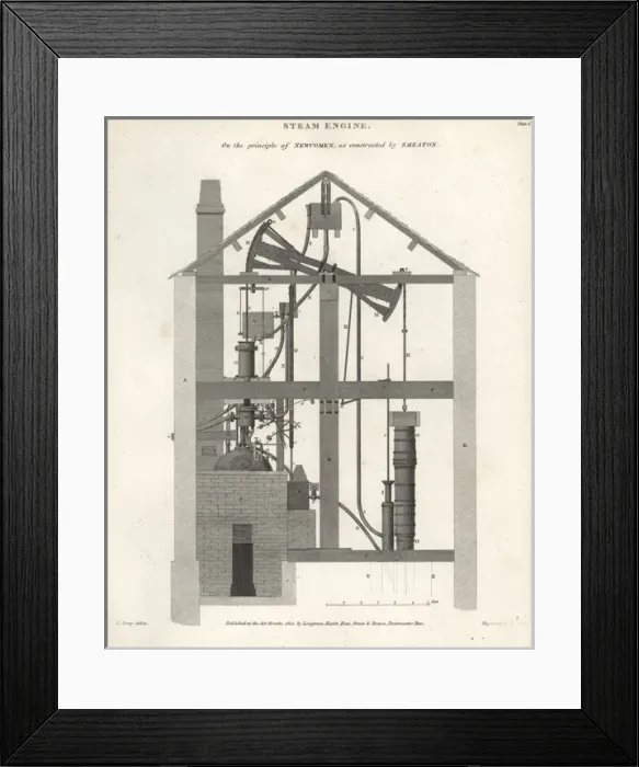 Framed Print : John Smeatons steam engine, 19th century Framed Print : John Smeatons steam engine, 19th century