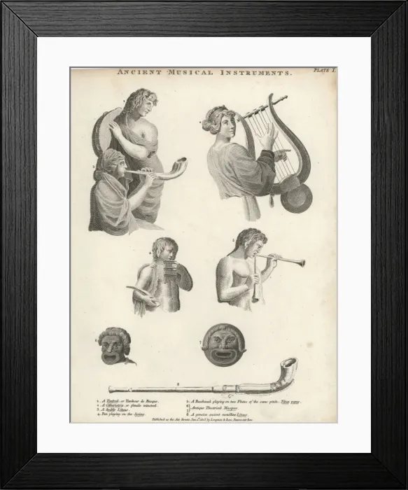 Framed Print : Ancient Roman musical instruments Framed Print : Ancient Roman musical instruments
