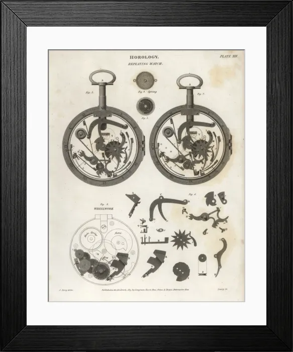 Framed Print : Mechanism of a repeating watch Framed Print : Mechanism of a repeating watch
