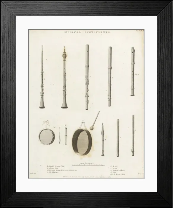 Framed Print : Flutes, fifes, flageolet, gongs and tabours Framed Print : Flutes, fifes, flageolet, gongs and tabours