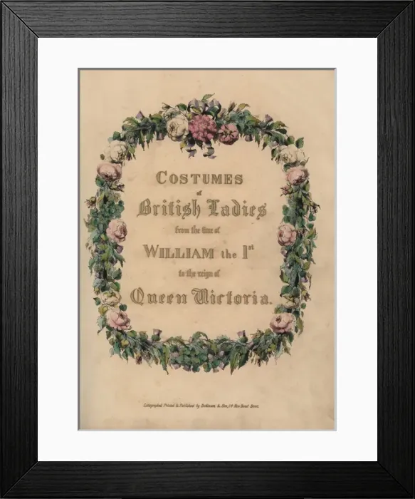 Framed Print : Calligraphic title within garland of roses Framed Print : Calligraphic title within garland of roses