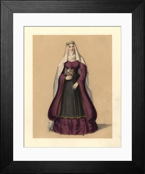 Framed Print : Dress of the reign of King Stephen, 1135-1141 Framed Print : Dress of the reign of King Stephen, 1135-1141