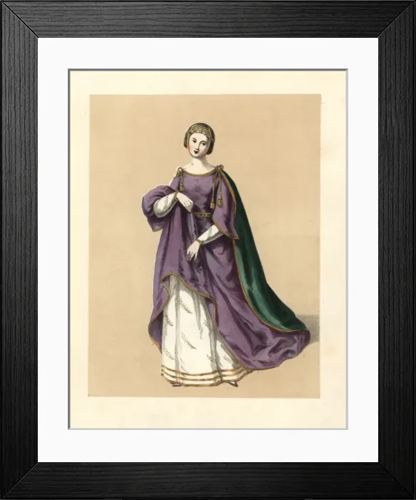 Framed Print : Dress of the reign of King Edward I, Longshanks Framed Print : Dress of the reign of King Edward I, Longshanks