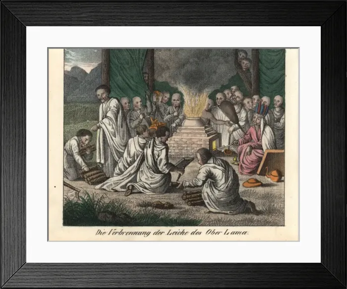 Framed Print : Funeral ceremony of a top Lama in Tibetan Buddhism Framed Print : Funeral ceremony of a top Lama in Tibetan Buddhism