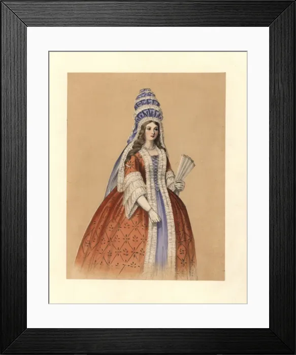 Framed Print : Dress of the reign of Queen Anne, 1702-1714 Framed Print : Dress of the reign of Queen Anne, 1702-1714