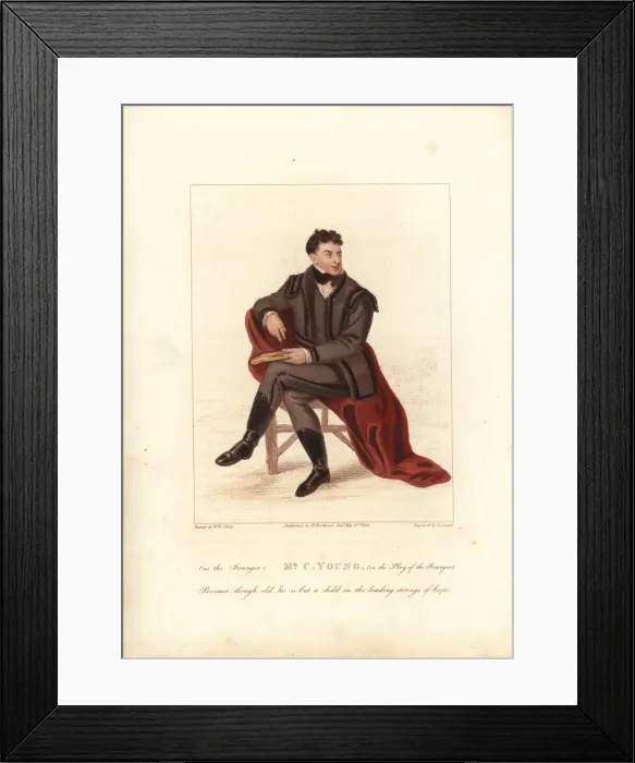 Framed Print : Charles Young in The Stranger, 1822 Framed Print : Charles Young in The Stranger, 1822