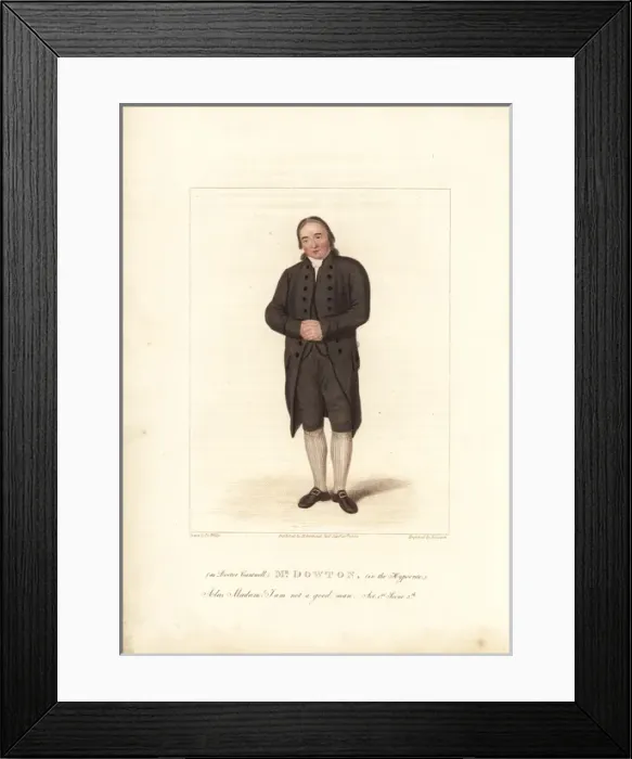 Framed Print : William Dowton in The Hypocrite, 1822 Framed Print : William Dowton in The Hypocrite, 1822
