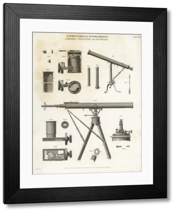 Framed Print : Astronomical instruments: achromatic telescopes Framed Print : Astronomical instruments: achromatic telescopes