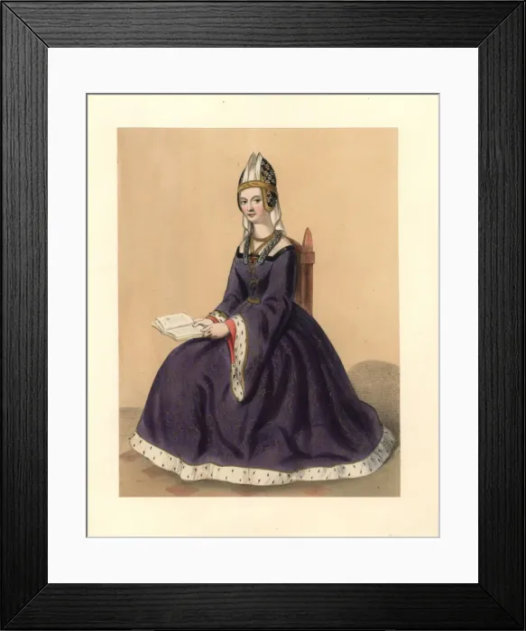 Framed Print : Dress of the reign of King Henry V and early Framed Print : Dress of the reign of King Henry V and early
