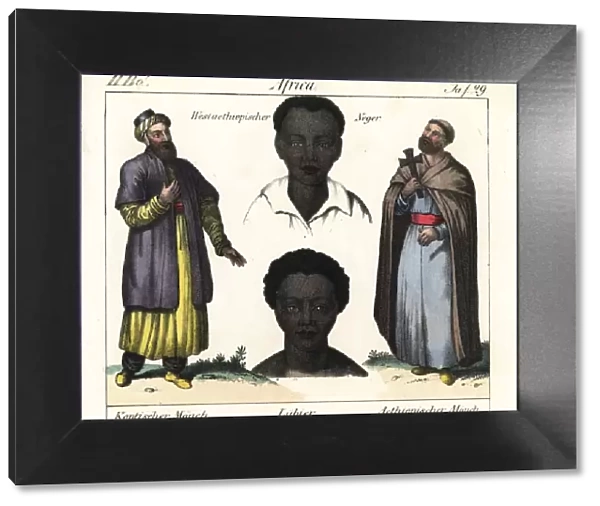 Coptic and Ethiopian monks, west Ethiopian man and Libyan