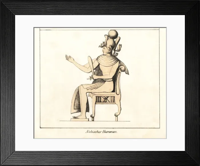 Framed Print : Nubian statue of the god Amun (Hammon) with ankh and scepter Framed Print : Nubian statue of the god Amun (Hammon) with ankh and scepter