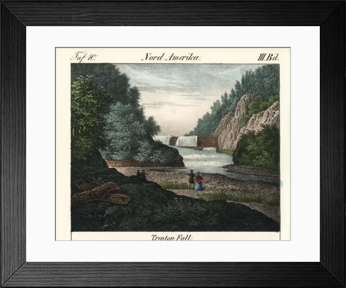 Framed Print : Tourists admiring the cataract of Trenton Falls, New York Framed Print : Tourists admiring the cataract of Trenton Falls, New York