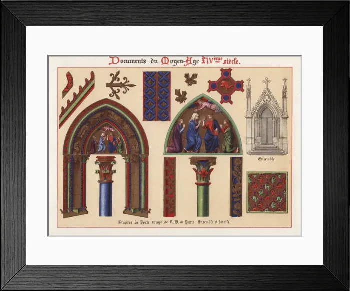 Framed Print : Decorations on the cathedral doors of the red Framed Print : Decorations on the cathedral doors of the red