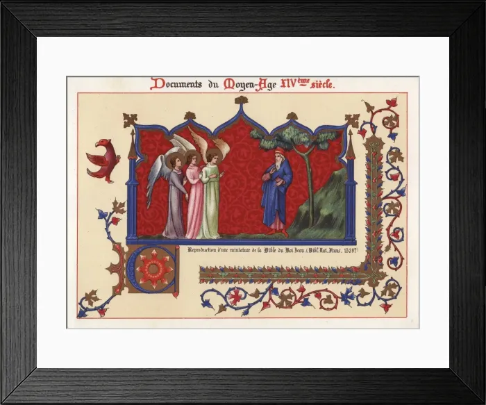 Framed Print : Angels from a miniature in the King John bible Framed Print : Angels from a miniature in the King John bible