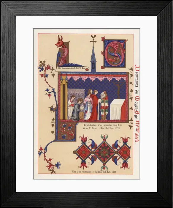 Framed Print : Mythical creature behind shield, miniature Framed Print : Mythical creature behind shield, miniature