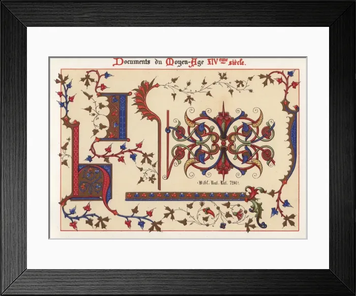 Framed Print : Letters from an illuminated alphabet Framed Print : Letters from an illuminated alphabet