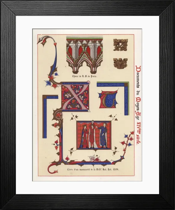 Framed Print : Illuminated alphabet, choir of Notre Dame in Paris Framed Print : Illuminated alphabet, choir of Notre Dame in Paris