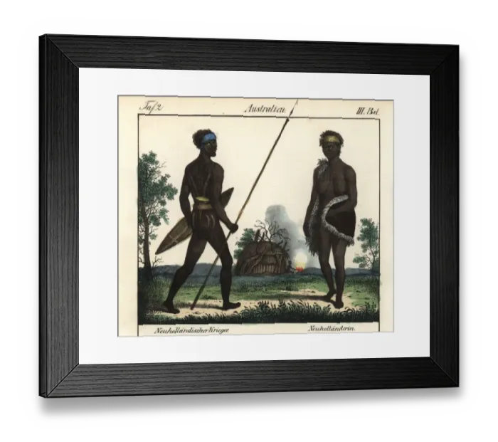 Framed Print : Australian aborigine warrior with body scarification Framed Print : Australian aborigine warrior with body scarification