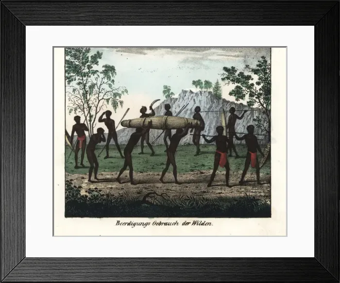 Framed Print : Australian aborigine funeral ceremony from Port Jackson Framed Print : Australian aborigine funeral ceremony from Port Jackson