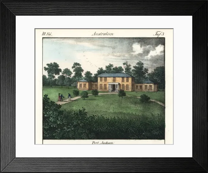 Framed Print : Grand house in Port Jackson, New South Wales, Australia Framed Print : Grand house in Port Jackson, New South Wales, Australia