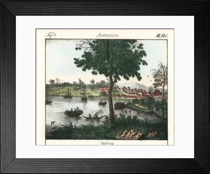Framed Print : View of the town of Sydney, New South Wales, Australia Framed Print : View of the town of Sydney, New South Wales, Australia