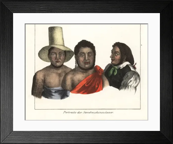 Framed Print : Chiefs of the Sandwich islands (Hawaii) Framed Print : Chiefs of the Sandwich islands (Hawaii)