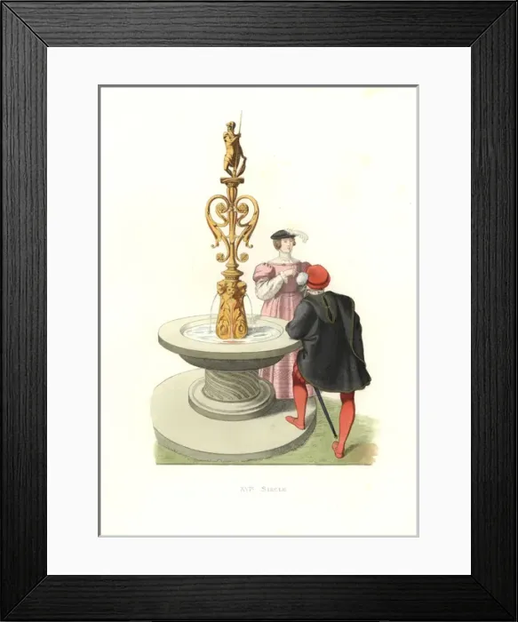 Framed Print : Gentleman and woman, England, 16th century Framed Print : Gentleman and woman, England, 16th century