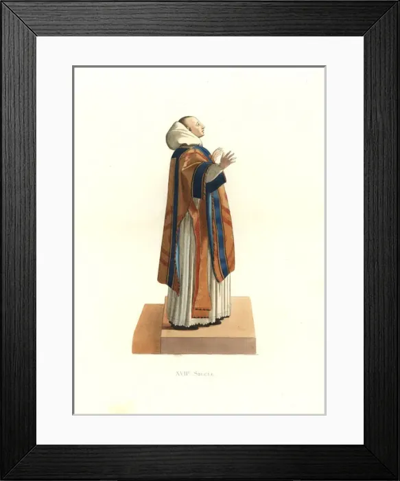 Framed Print : Ecclesiastical costume, 17th century, Benedictine order Framed Print : Ecclesiastical costume, 17th century, Benedictine order